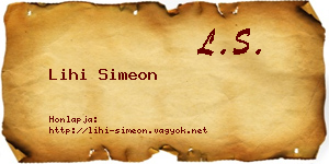Lihi Simeon névjegykártya